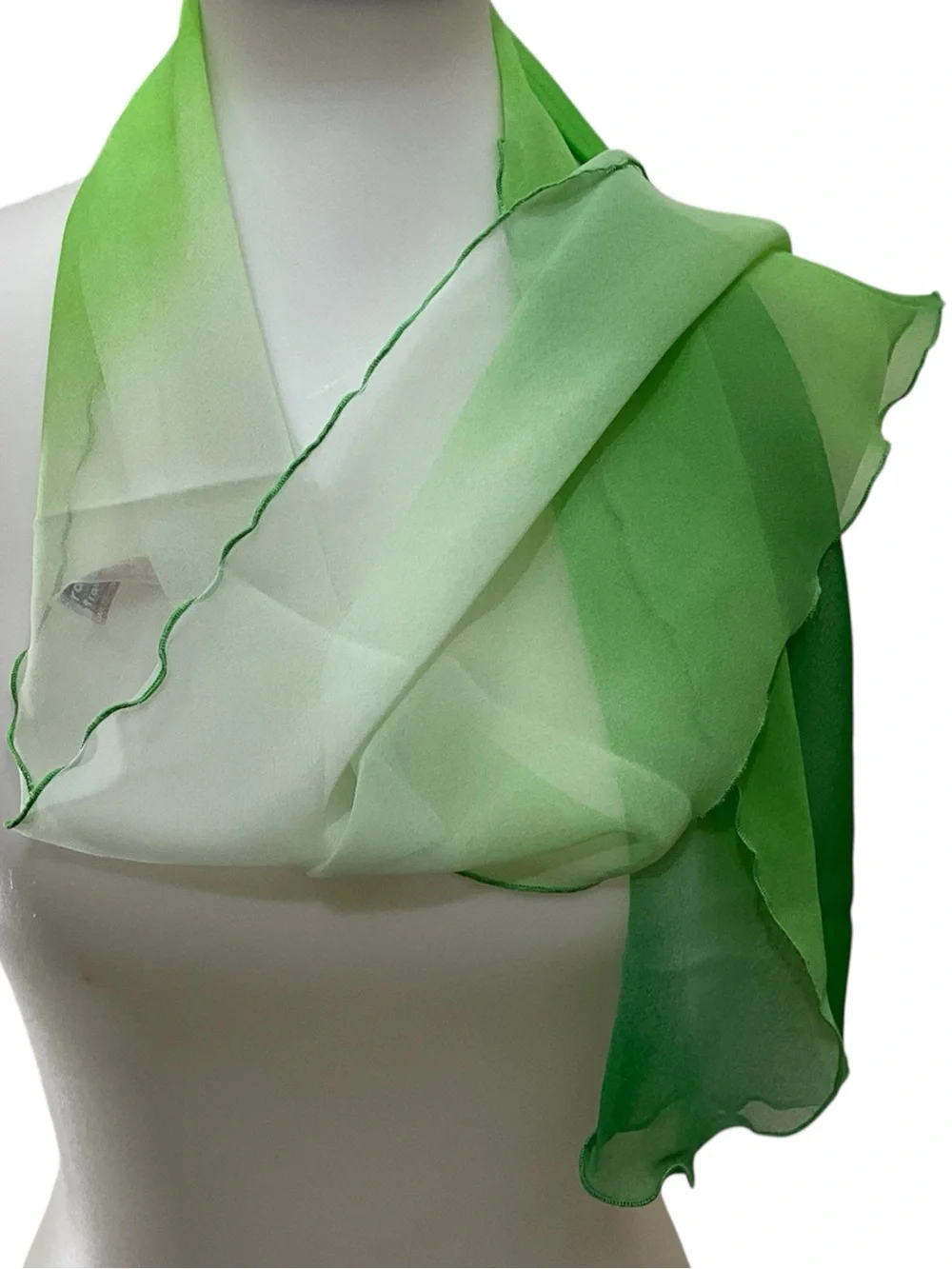 Vintage Ray Strauss Ombré Oblong Lettuce Ledge Polyester Scarf